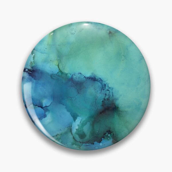 Item preview, Blue and green ink painting  designed and sold by Sue Zipkin.