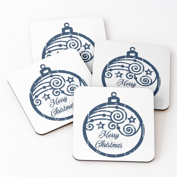 Item preview, Merry Christmas Ornament in Blue with Stars and Snowflakes designed and sold by ittybittyowl.
