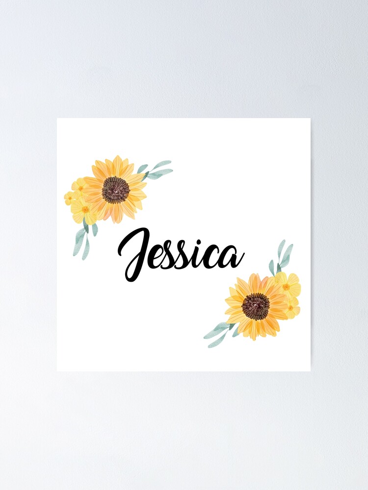 Póster «Jessica - Nombre con girasol» de Paraguasnaranja | Redbubble