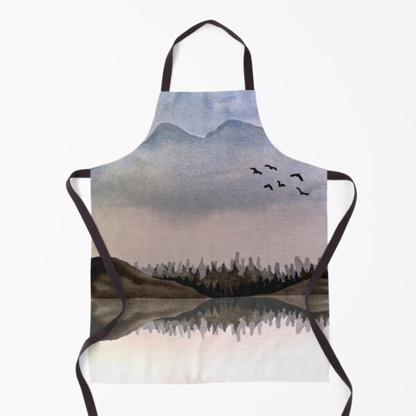 Item preview, mountain reflection watercolor painting designed and sold by artjojo.