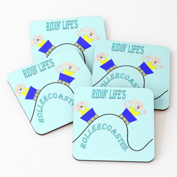 Item preview, Dogs riding a rollercoaster designed and sold by Fluffpotsdesign.