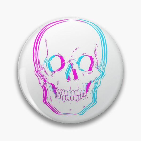 Item preview, retro 3D effect skeleton skull designed and sold by Miftees.