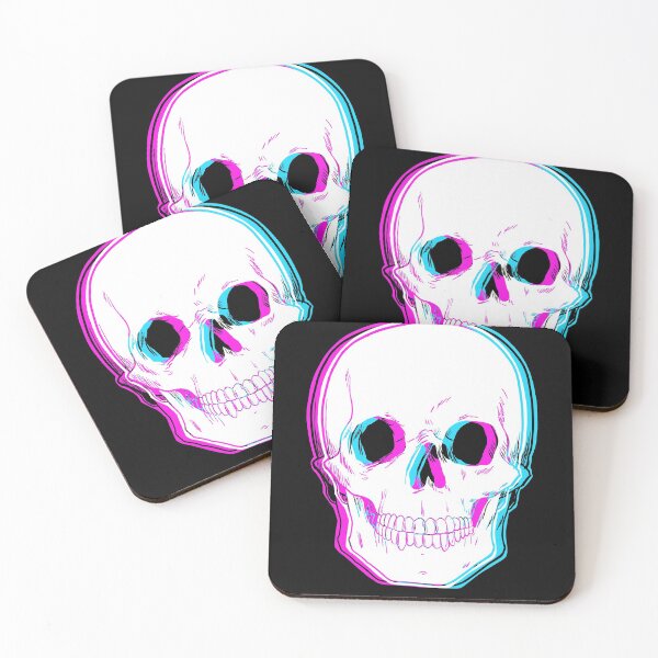 Item preview, retro 3D effect skeleton skull designed and sold by Miftees.
