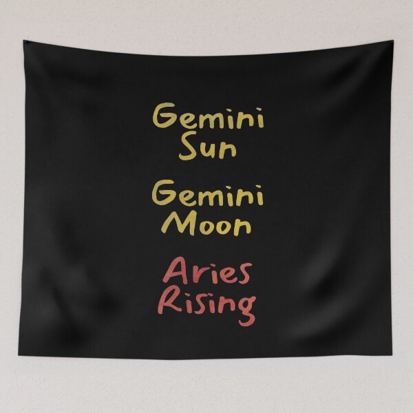 Item preview, Gemini Sun Gemini Moon Aries Rising Text designed and sold by leomooncreates.