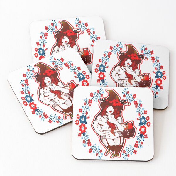 Item preview, Beautiful Witch with Cat and Sexy Girl with Flowers taking a Selfie designed and sold by Shekevara.