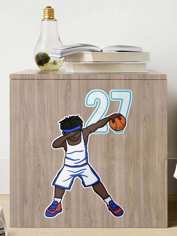 Cool Basketball Baller Bball Player Number 27 Blue White Team School  League Sports Tournament Sticker by VollLaser