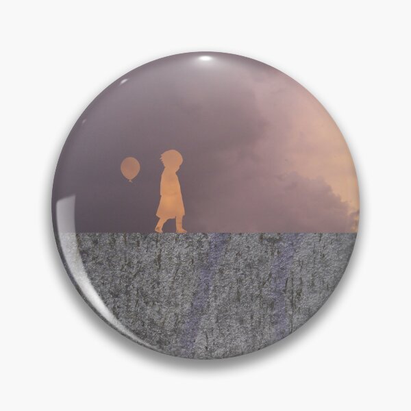 Item preview, Little Girl with Balloon Walking on a Wall at Sunset Surreal Collage designed and sold by Anna Lemos.