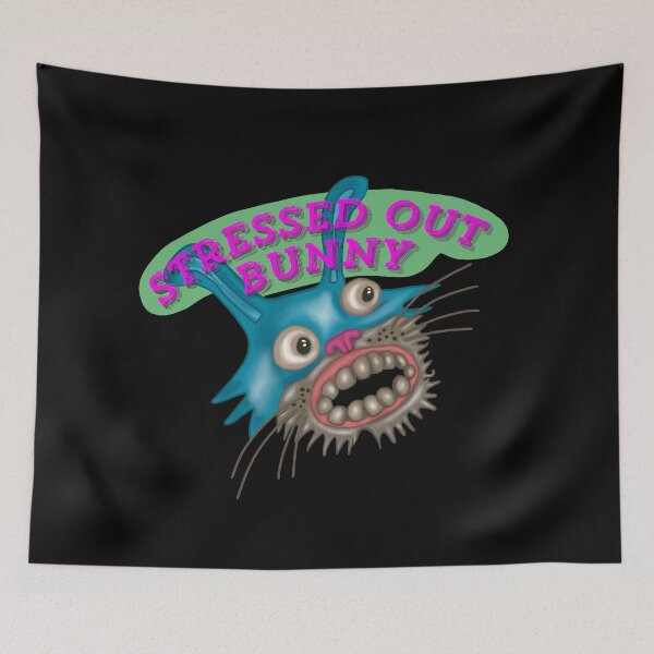 Item preview, Stressed Out Bunny Green Pink designed and sold by wildjellybeans.