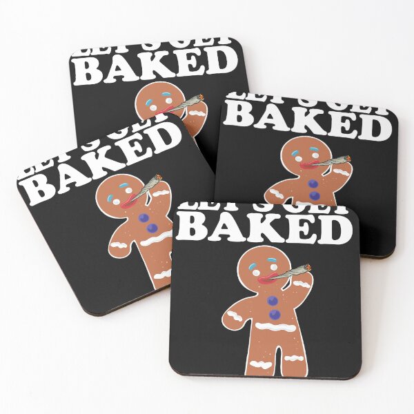 Item preview, Let's Get Baked funny Gingerbread man smoking weed Christmas  designed and sold by Miftees.