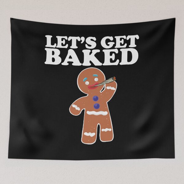 Item preview, Let's Get Baked funny Gingerbread man smoking weed Christmas  designed and sold by Miftees.