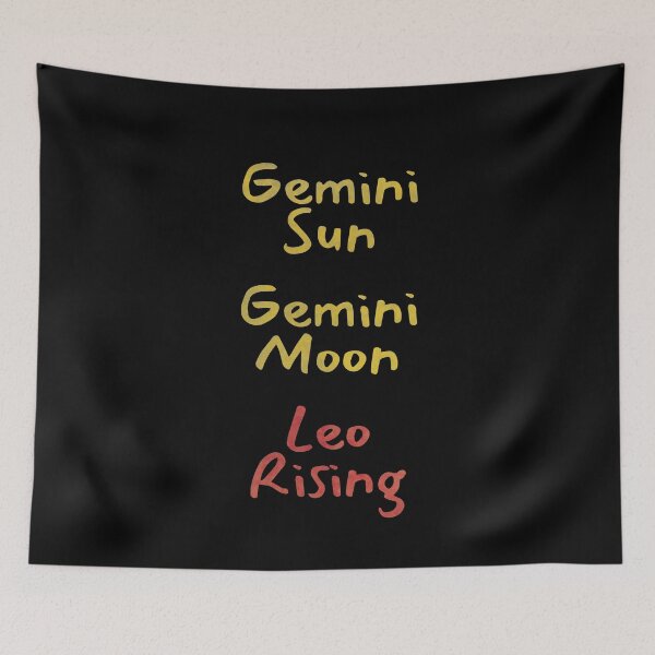 Item preview, Gemini Sun Gemini Moon Leo Rising Text designed and sold by leomooncreates.