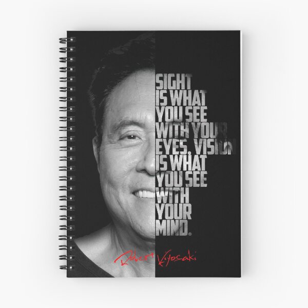 Item preview, Black and white Robert Kiyosaki Rich Dad Poor Dad quote. designed and sold by Enea Kelo.