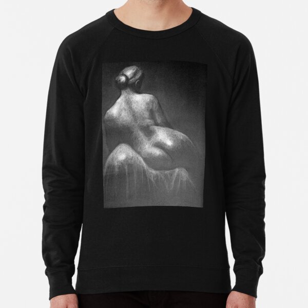 Female Back drawing by Adelaide Artist Avril Thomas Lightweight Sweatshirt