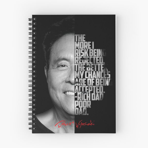 Item preview, Black and white Robert Kiyosaki Rich Dad Poor Dad quote. designed and sold by Enea Kelo.