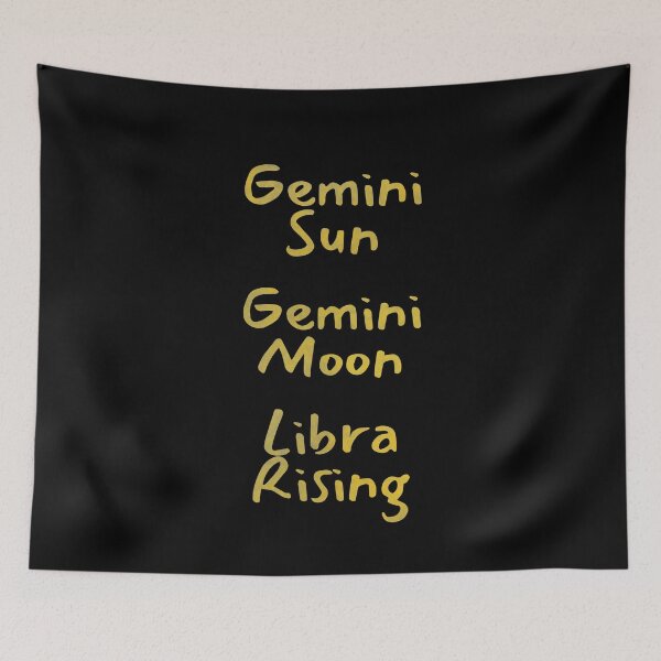Item preview, Gemini Sun Gemini Moon Libra Rising Text designed and sold by leomooncreates.