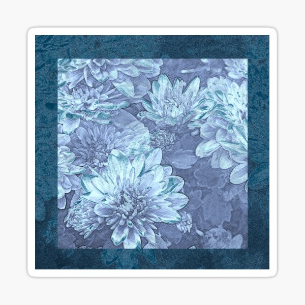 Blue chrysanthemums Sticker