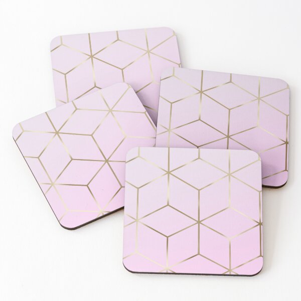 Item preview, Gold cubes on pink designed and sold by KammyArt.