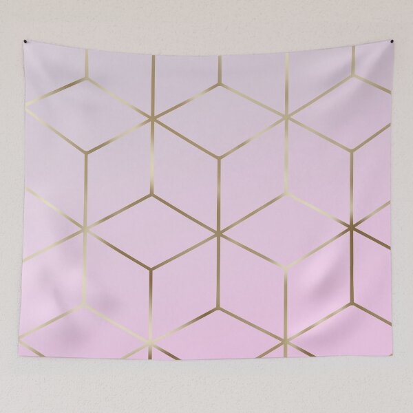 Item preview, Gold cubes on pink designed and sold by KammyArt.