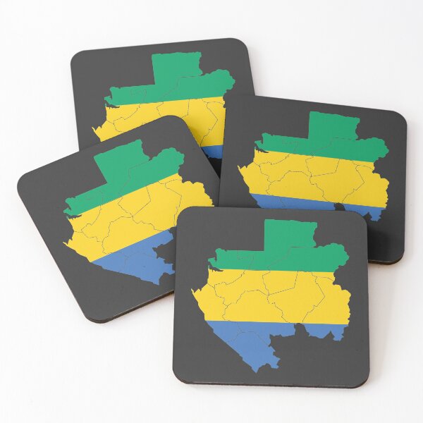 Item preview, Gabon Flag Map with regions designed and sold by Alo.
