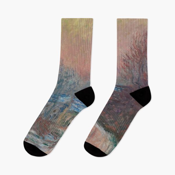 Item preview, Claude Monet Road to Giverny in Winter, Sunset 1885 designed and sold by cyanishsnow.