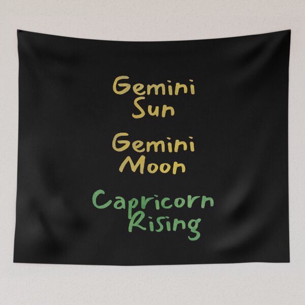 Item preview, Gemini Sun Gemini Moon Capricorn Rising Text designed and sold by leomooncreates.