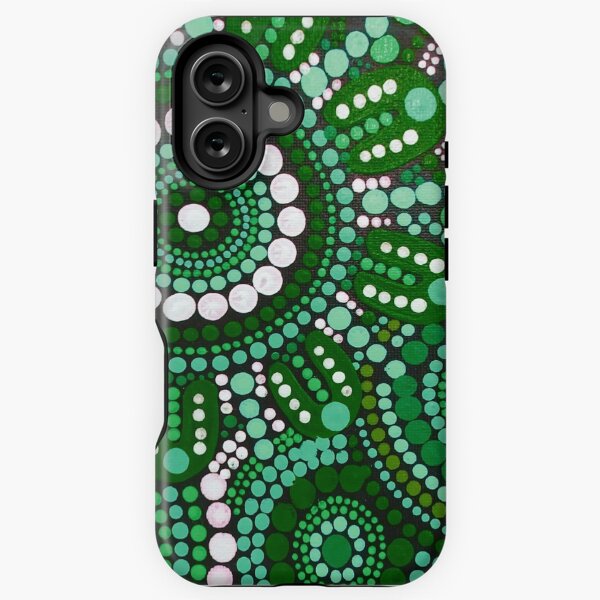 Item preview, Australian Aboriginal Art Green Pattern Family Gathering  designed and sold by GhostGumDesigns.