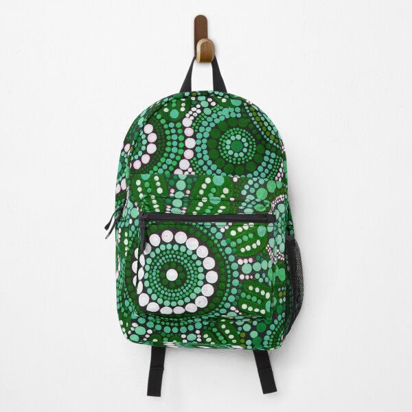Item preview, Australian Aboriginal Art Green Pattern Family Gathering  designed and sold by GhostGumDesigns.