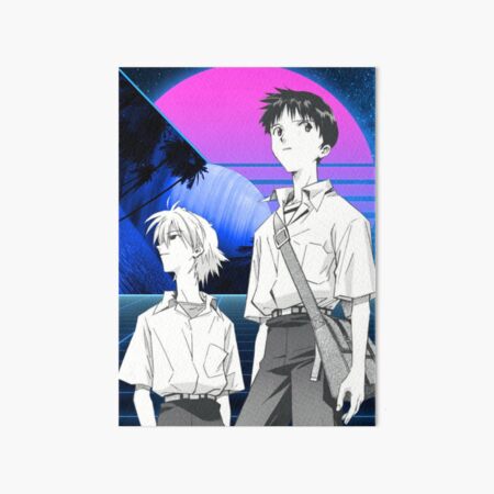 Item preview, Shinji and Kaworu in the Dreams World designed and sold by RetroWave-Ukiyo.