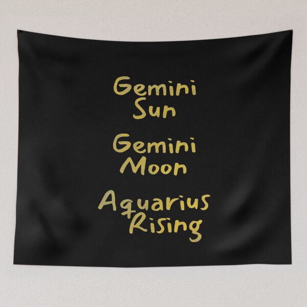 Item preview, Gemini Sun Gemini Moon Aquarius Rising Text designed and sold by leomooncreates.