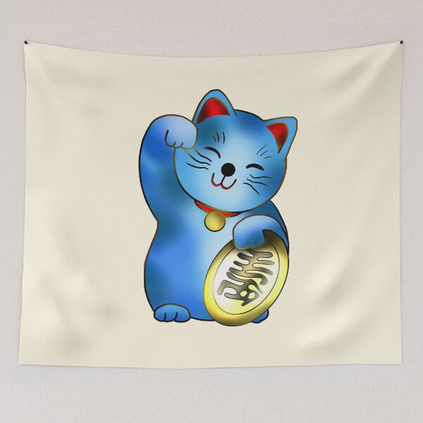 Item preview, Blue maneki good luck cat with coin designed and sold by CuisineCat.