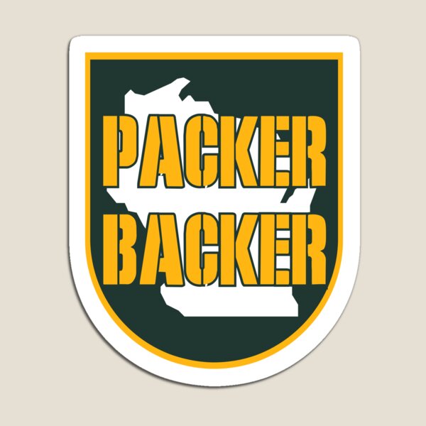 Green Bay Packers CHEESEHEAD logo with Word-type Die-cut MAGNET