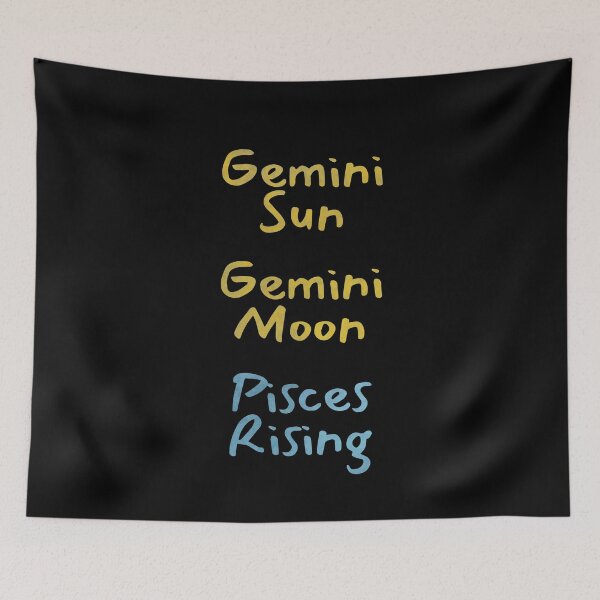 Item preview, Gemini Sun Gemini Moon Pisces Rising Text designed and sold by leomooncreates.