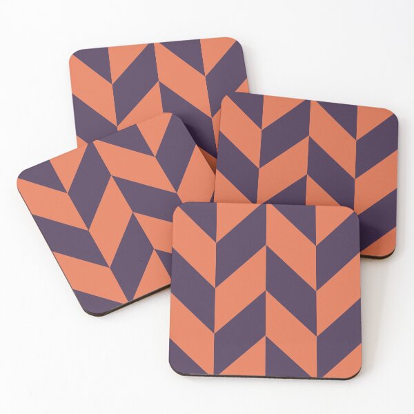 Item preview, minimalist half chevron purple and orange halloween pattern designed and sold by neopop.