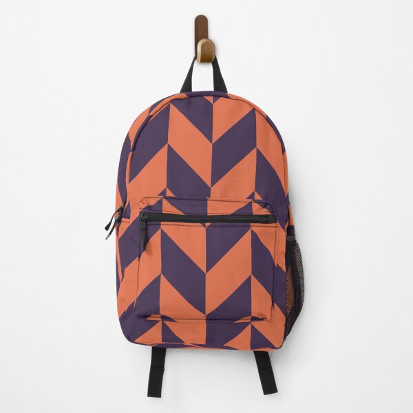 Item preview, minimalist half chevron purple and orange halloween pattern designed and sold by neopop.