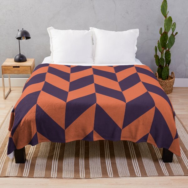 Item preview, minimalist half chevron purple and orange halloween pattern designed and sold by neopop.