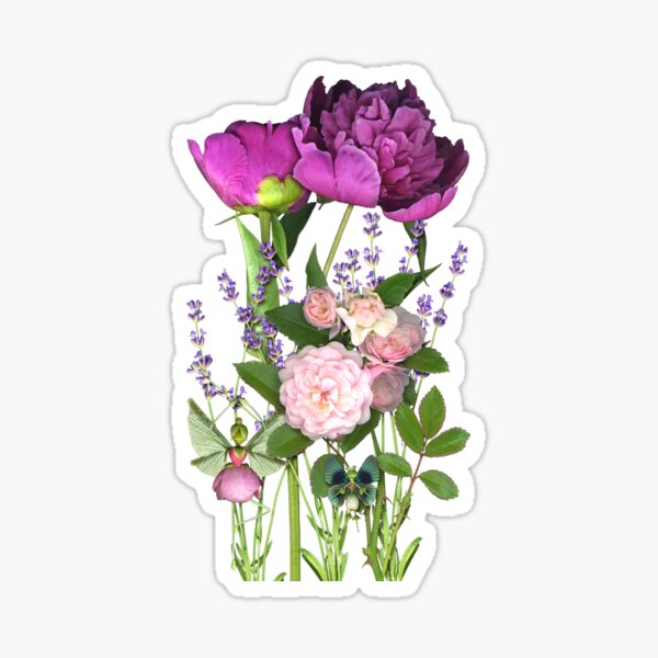 Peony Fairy Garden Sticker