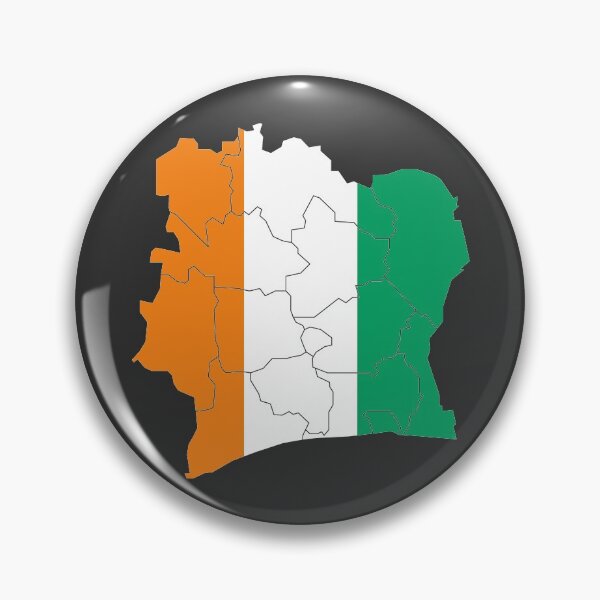 Item preview, Ivory Coast Flag Map with regions designed and sold by Alo.