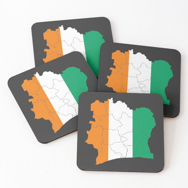 Item preview, Ivory Coast Flag Map with regions designed and sold by Alo.