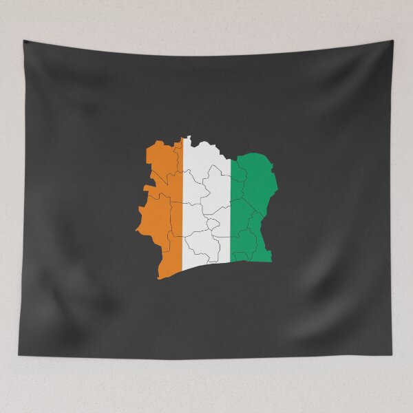 Item preview, Ivory Coast Flag Map with regions designed and sold by Alo.