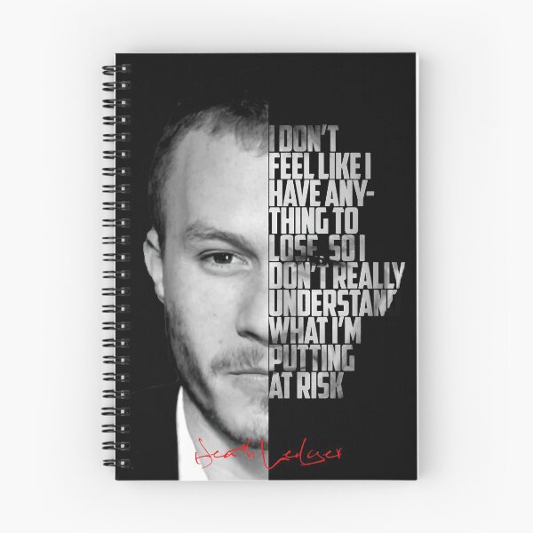 Item preview, Black and white Heath Ledger inspirational quotes, designed and sold by Enea Kelo.