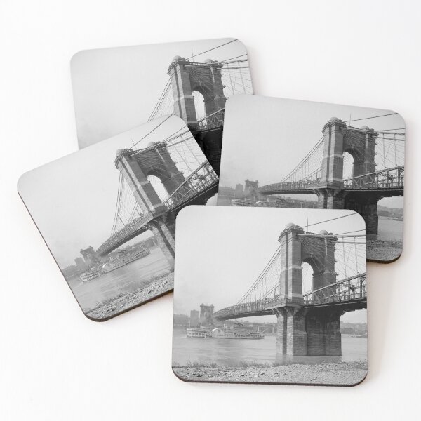 Item preview, The Roebling Suspension Bridge and Paddle Steamer - Cincinnati - Circa 1907 designed and sold by warishellstore.