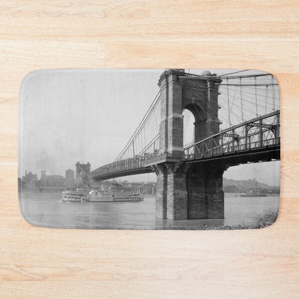 Item preview, The Roebling Suspension Bridge and Paddle Steamer - Cincinnati - Circa 1907 designed and sold by warishellstore.