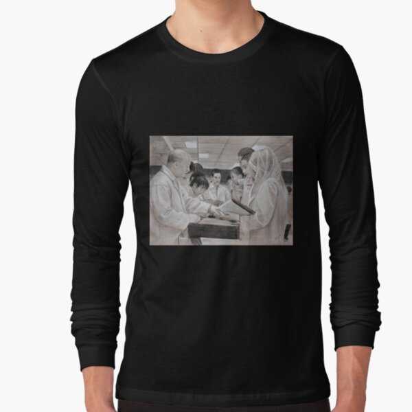 Pathology Lab - Drawing by Avril Thomas - Adelaide Artist Long Sleeve T-Shirt