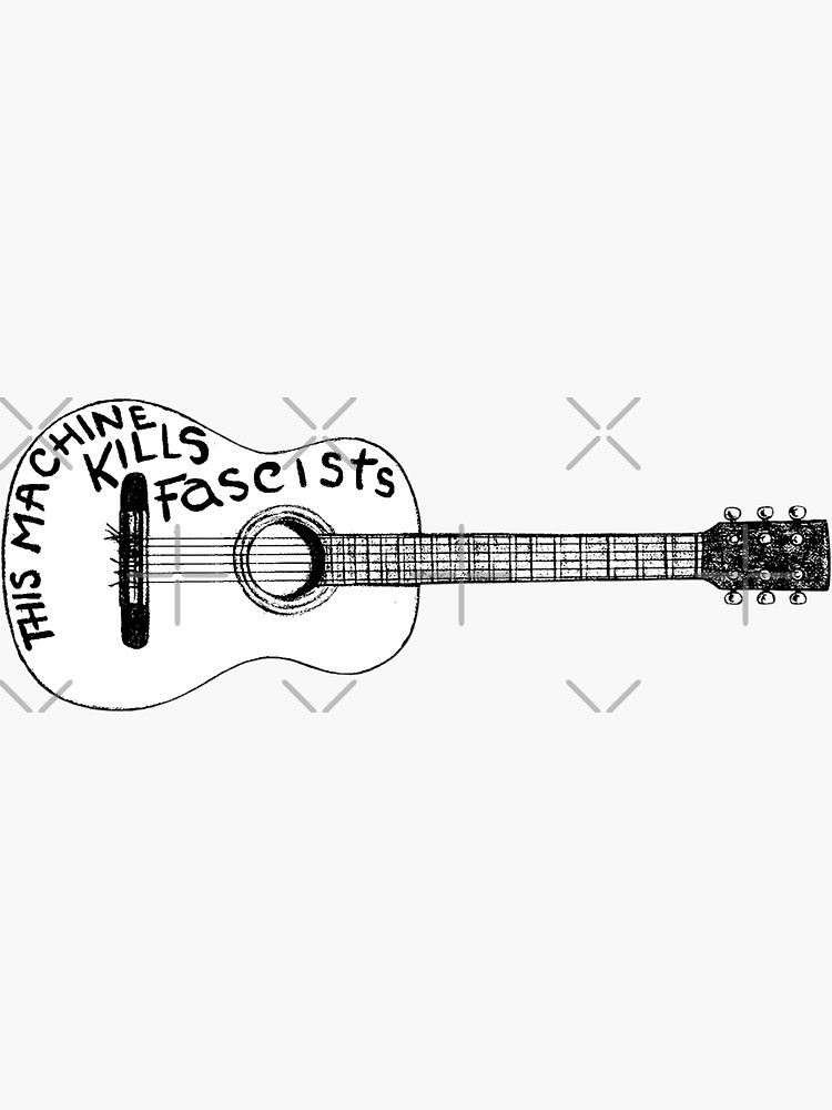 Thumbnail 3 von 3, Sticker, Diese Maschine tötet Faschisten Aufkleber Gitarre designt und verkauft von fomodesigns.