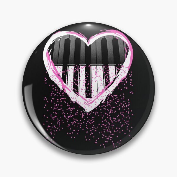 Artikelvorschau, Piano Heart Schwarz, Weiß und Pink Sprinkling Hearts entworfen und verkauft von Stewby.