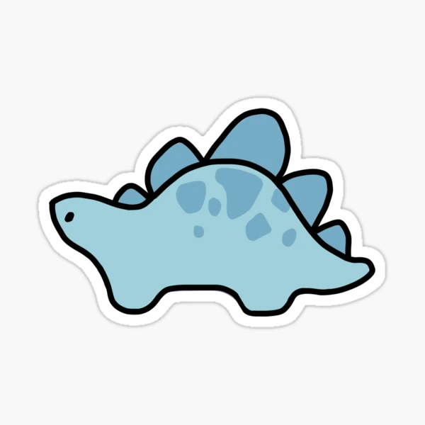 Blue Stegosaurus Dinosaur Sticker for Sale by bassoongirl123