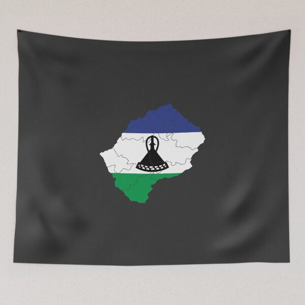 Item preview, Lesotho Flag Map with regions designed and sold by Alo.