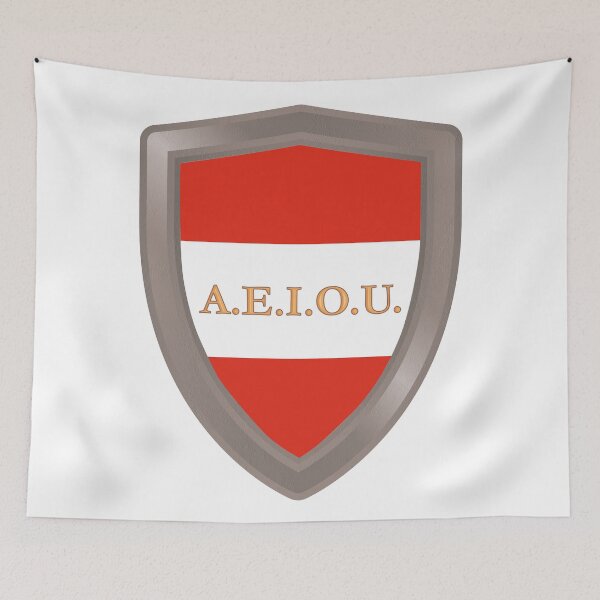 Item preview, A.E.I.O.U. Shield - Austrian motto used by the Habsburgs - Europa Universalis IV designed and sold by Vela Barrera.