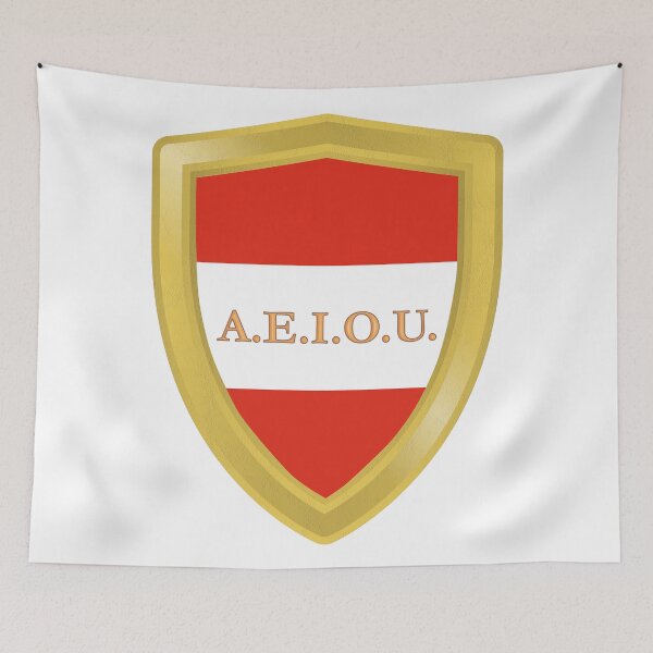 Item preview, A.E.I.O.U. Gold Shield - Austrian motto used by the Habsburgs - Europa Universalis IV designed and sold by Vela Barrera.