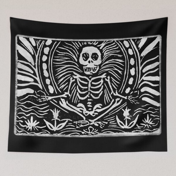 Item preview, Meditating Skeleton designed and sold by FlutterKatArts.